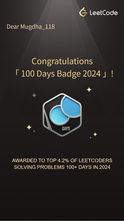 LeetCode 100 Days Badge