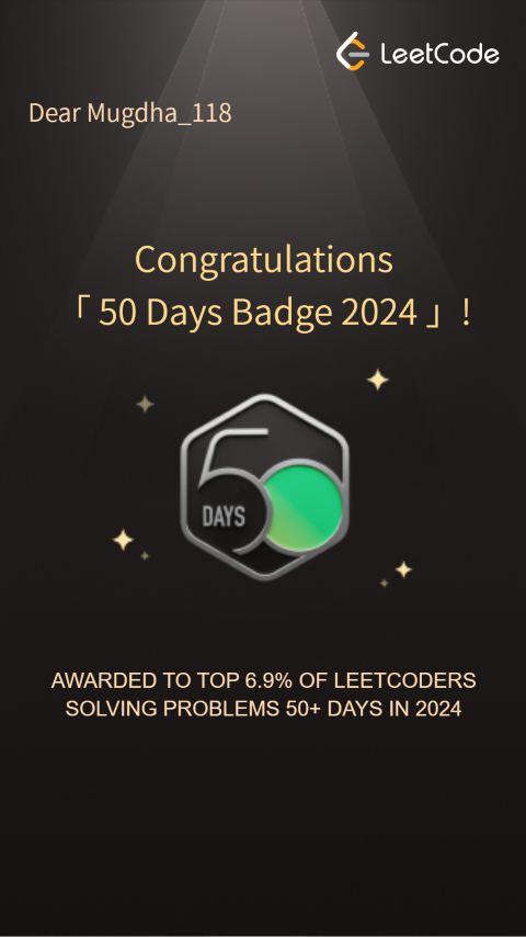 LeetCode 50 Days Badge